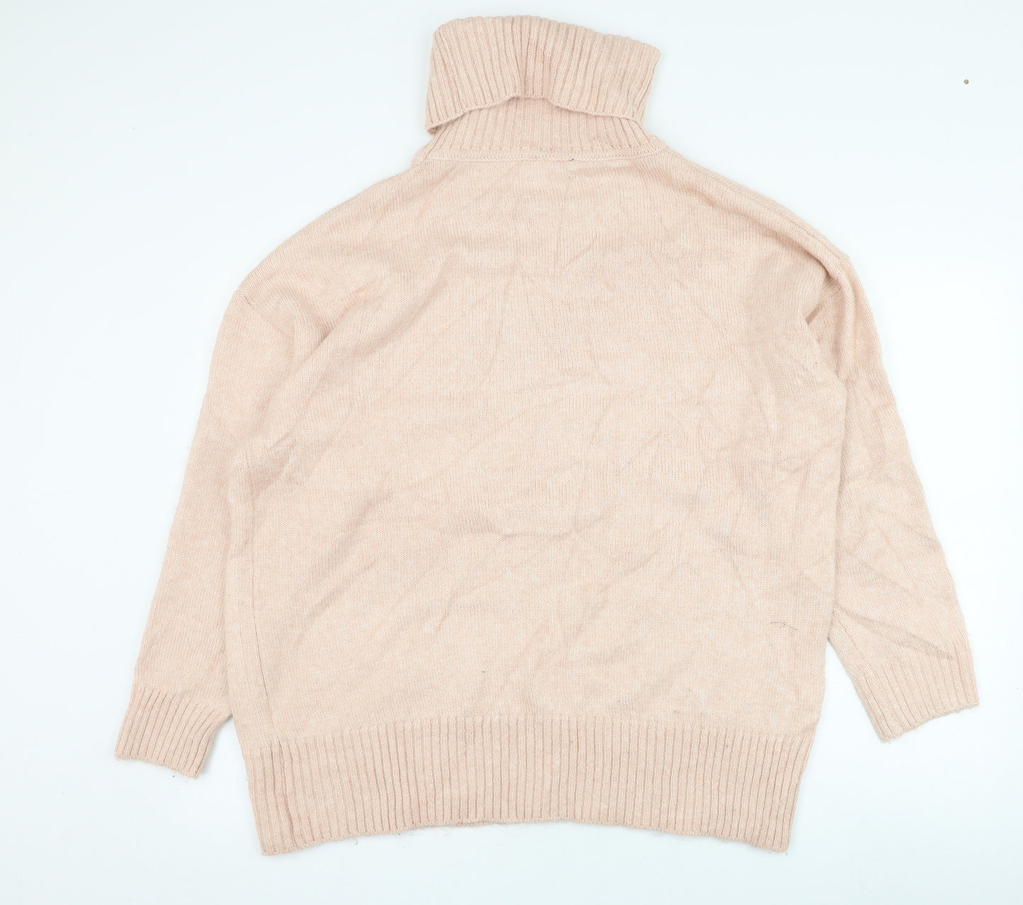 Nobody's Child Womens Pink Roll Neck  Acrylic Pullover Jumper Size M