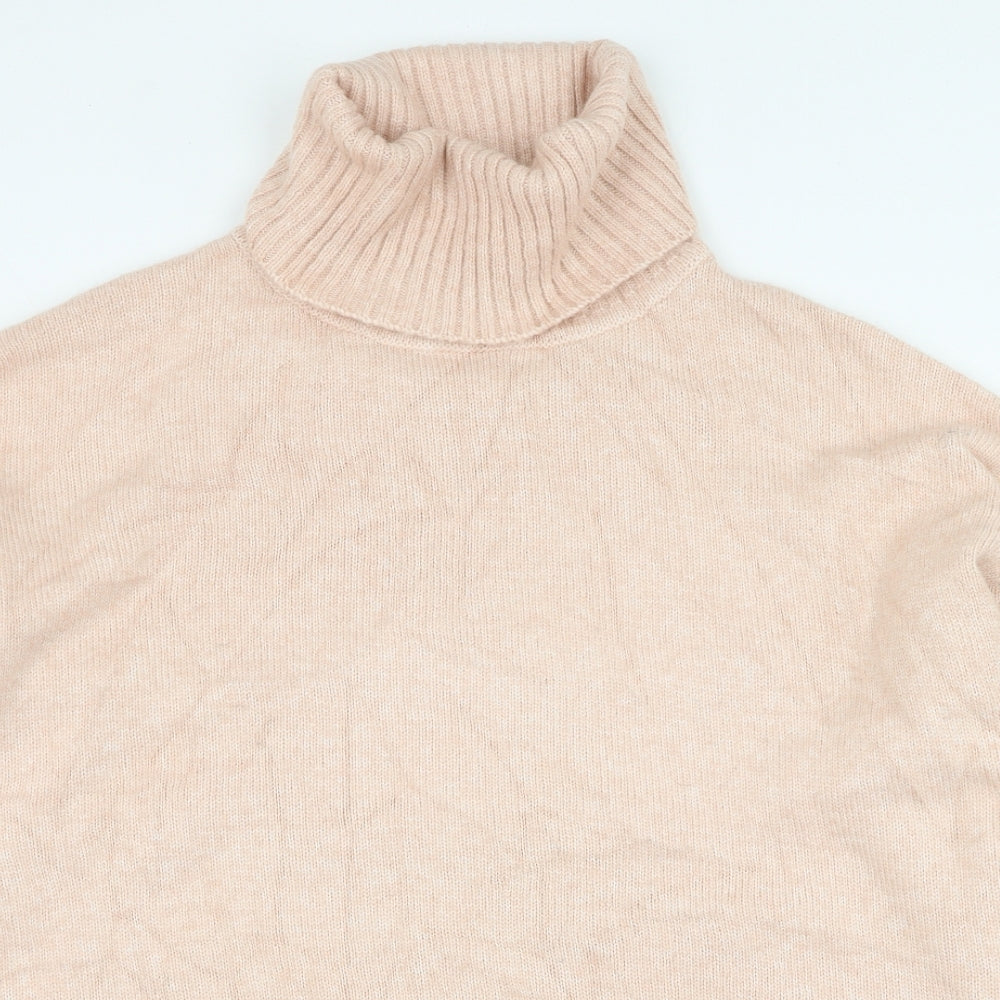 Nobody's Child Womens Pink Roll Neck  Acrylic Pullover Jumper Size M