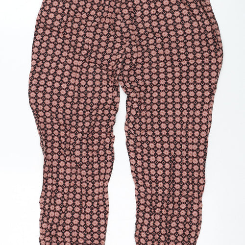 Atmosphere Womens Black Geometric Viscose Trousers  Size 8 L26 in Regular