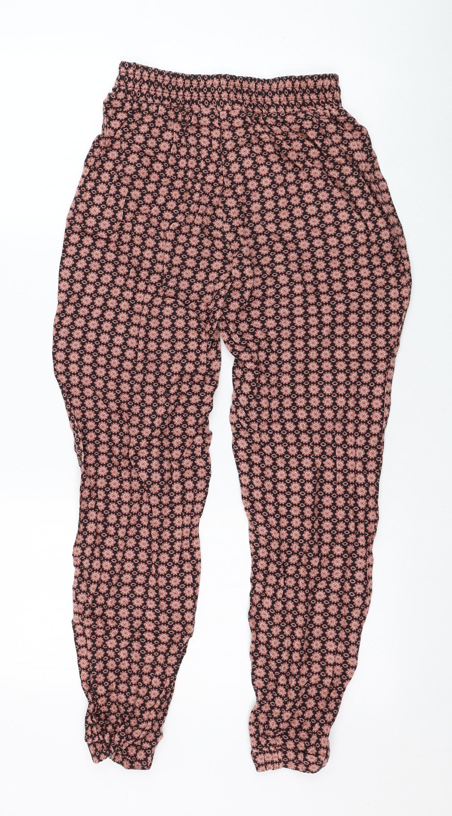 Atmosphere Womens Black Geometric Viscose Trousers  Size 8 L26 in Regular