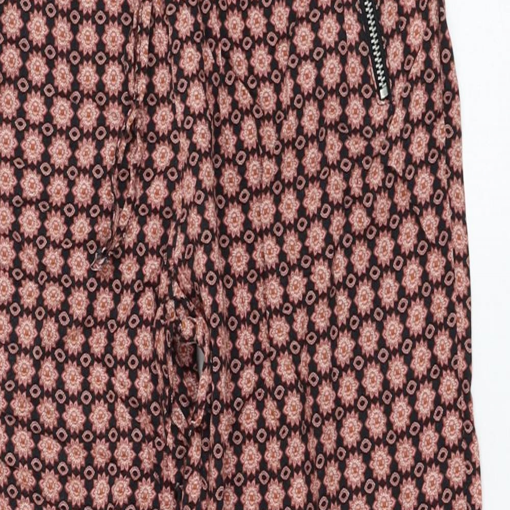 Atmosphere Womens Black Geometric Viscose Trousers  Size 8 L26 in Regular