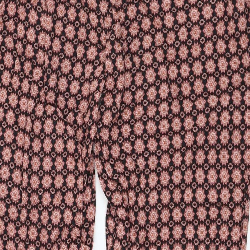 Atmosphere Womens Black Geometric Viscose Trousers  Size 8 L26 in Regular