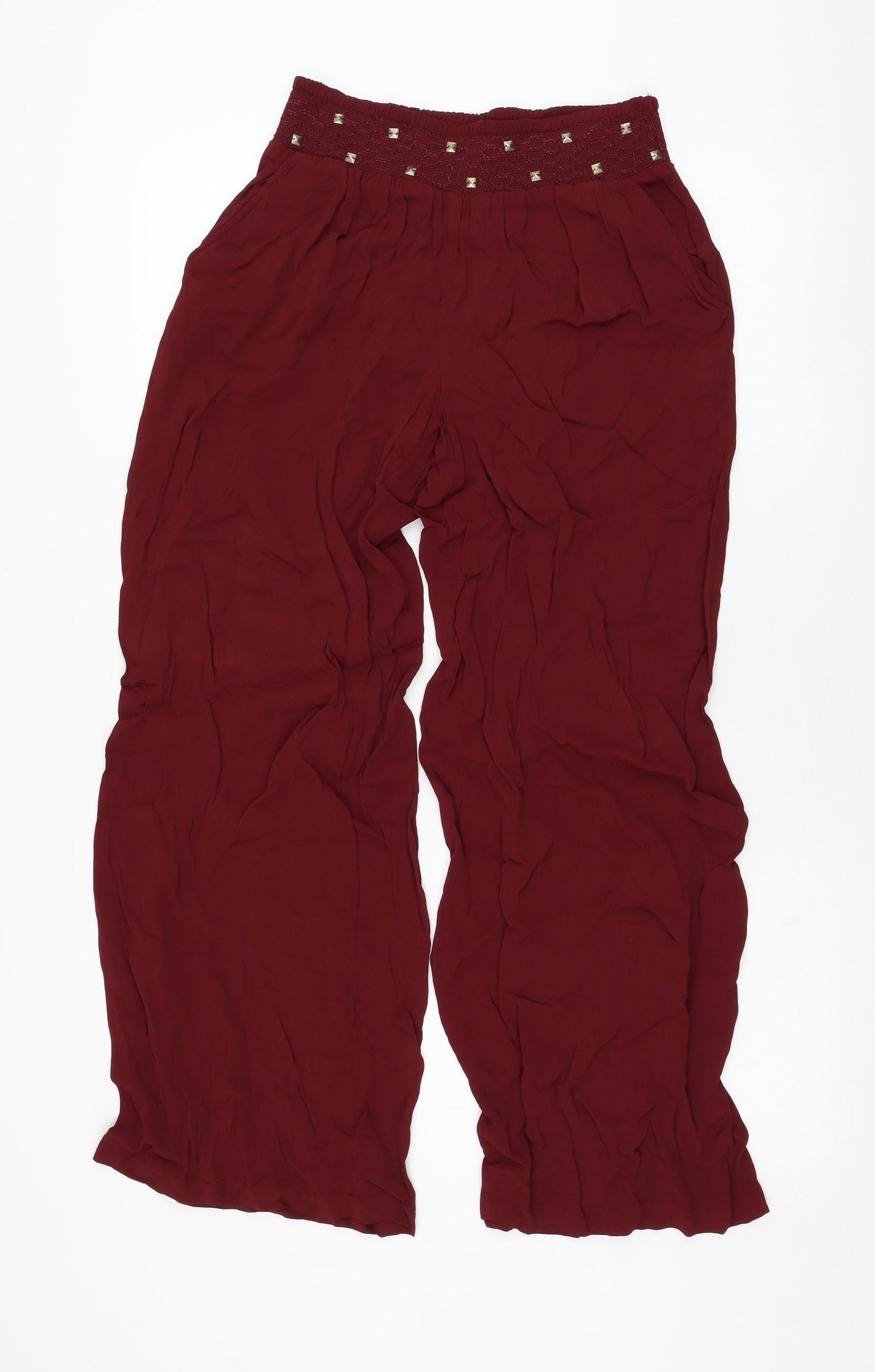 River Island Womens Red  Viscose Harem Trousers Size 6 L27 in Regular