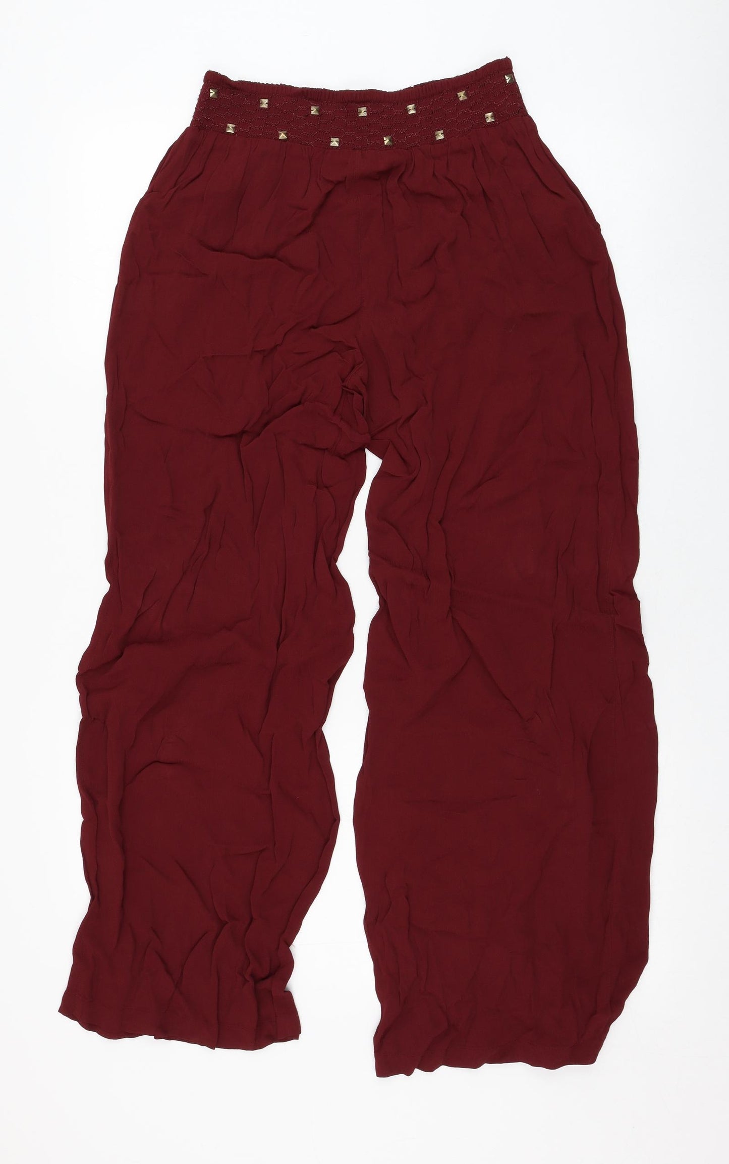 River Island Womens Red  Viscose Harem Trousers Size 6 L27 in Regular