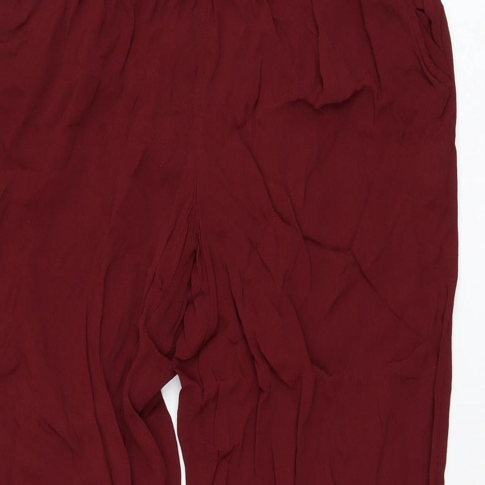 River Island Womens Red  Viscose Harem Trousers Size 6 L27 in Regular