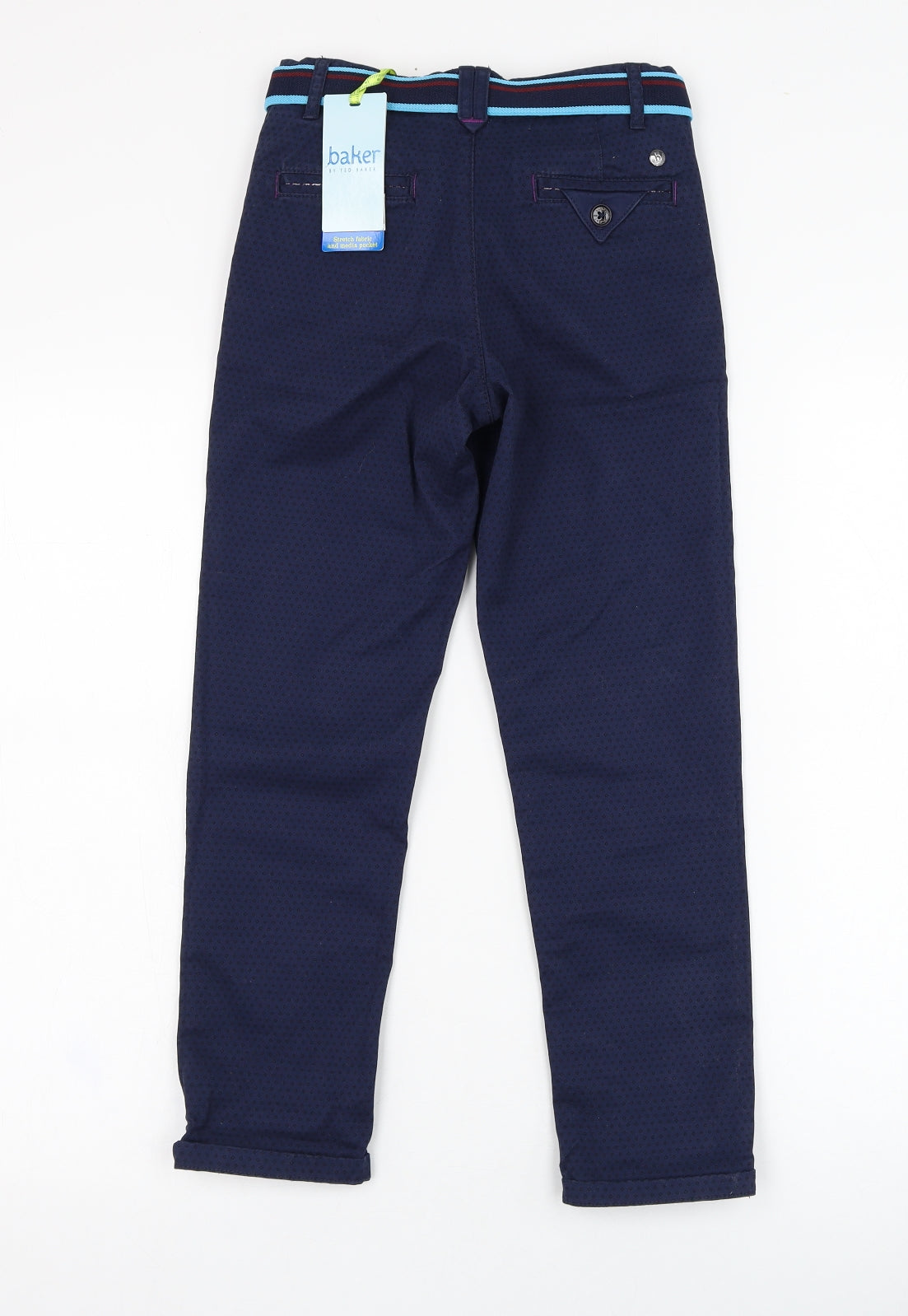 Ted Baker Boys Blue  Cotton Chino Trousers Size 9 Years  Regular Zip