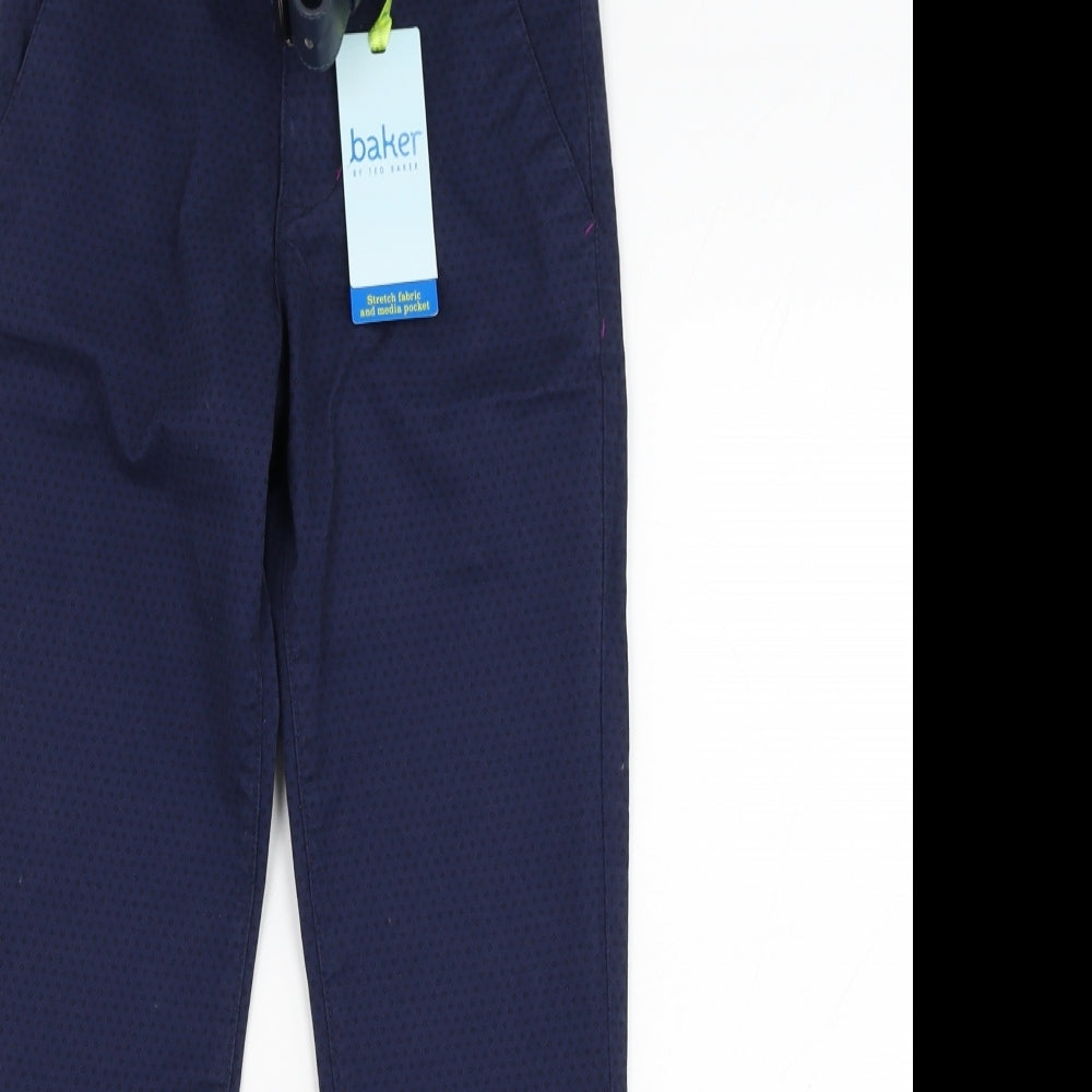 Ted Baker Boys Blue  Cotton Chino Trousers Size 9 Years  Regular Zip