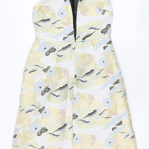 NEXT Womens Ivory Floral Polyester A-Line  Size 10   Zip