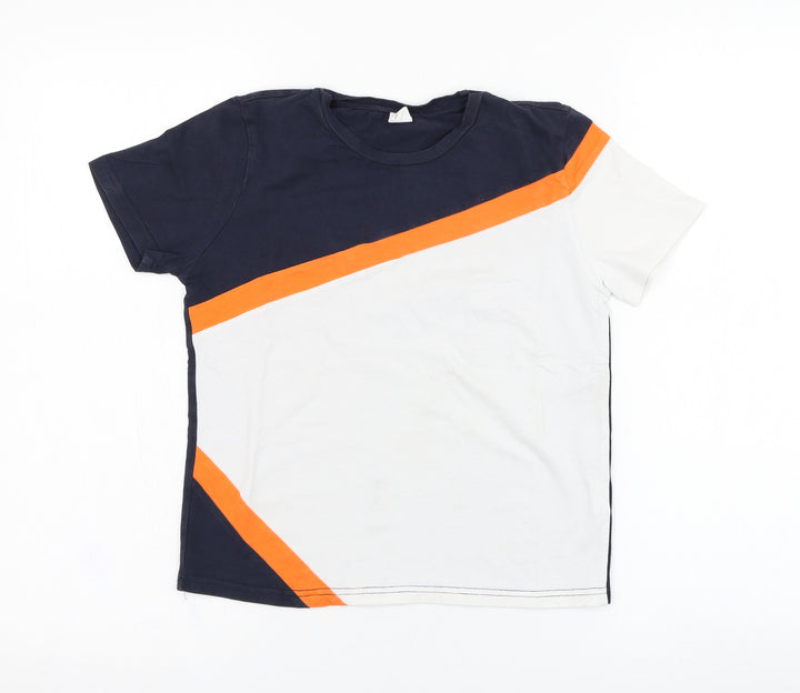 SheIn Boys Blue  Cotton Basic T-Shirt Size 9-10 Years Round Neck Pullover