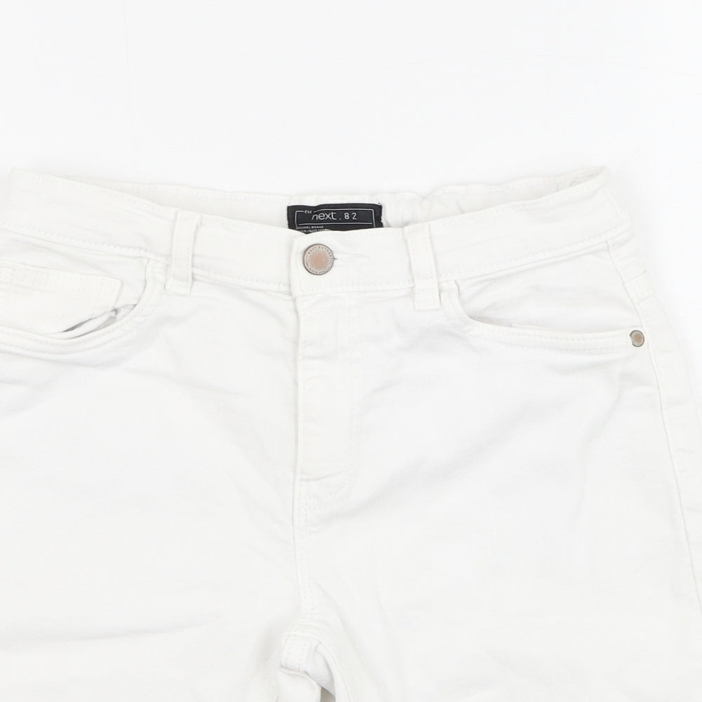 NEXT Boys White  Cotton Bermuda Shorts Size 9 Years  Regular Zip