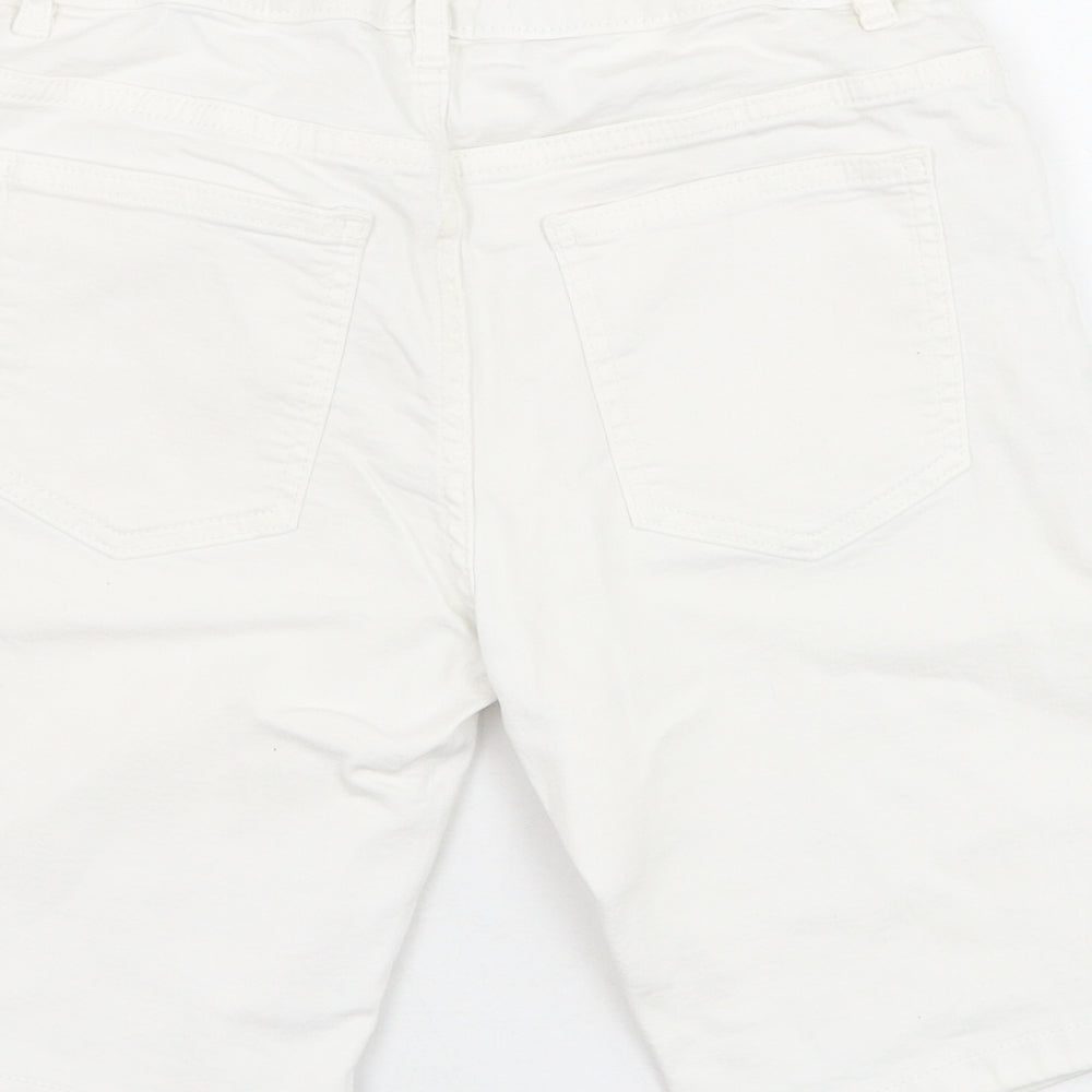 NEXT Boys White  Cotton Bermuda Shorts Size 9 Years  Regular Zip