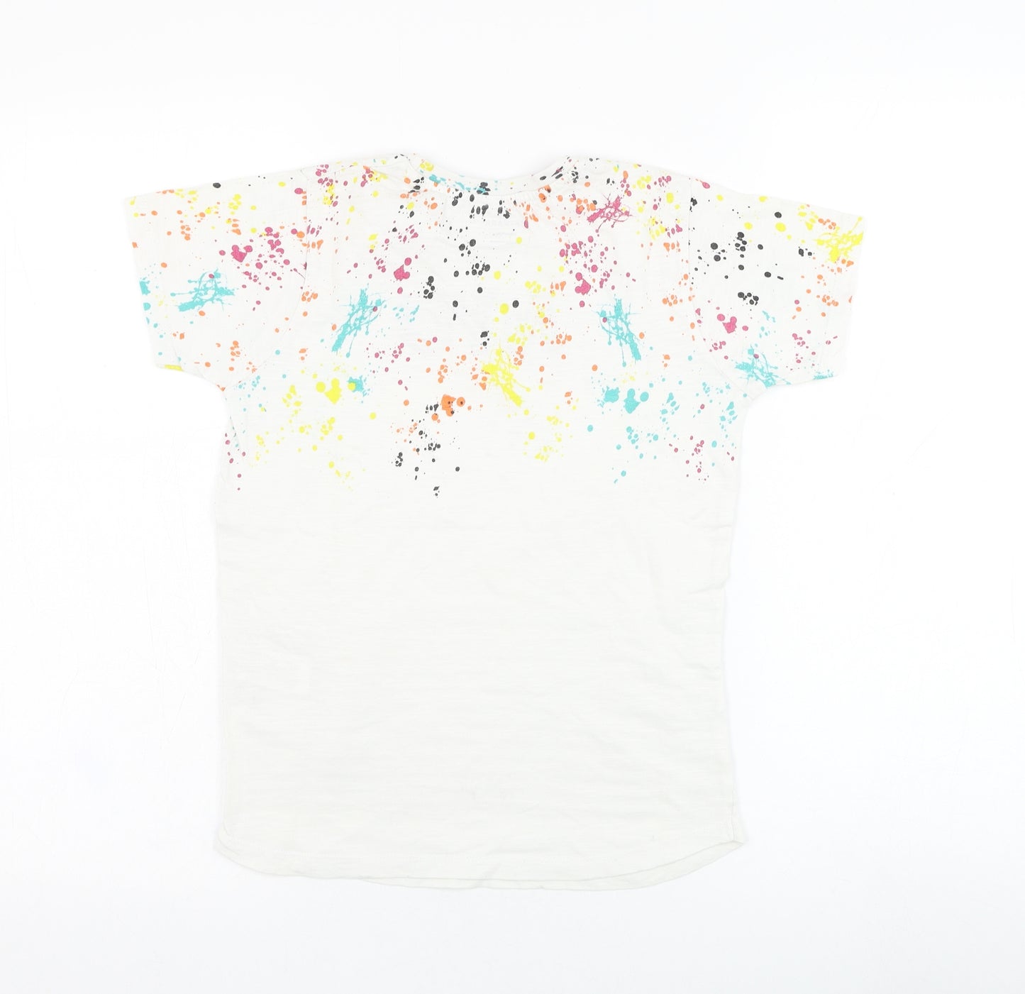 Primark Boys White  Cotton Basic T-Shirt Size 7-8 Years Round Neck Pullover - NYC