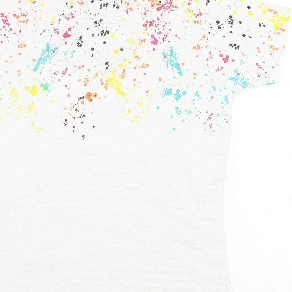 Primark Boys White  Cotton Basic T-Shirt Size 7-8 Years Round Neck Pullover - NYC