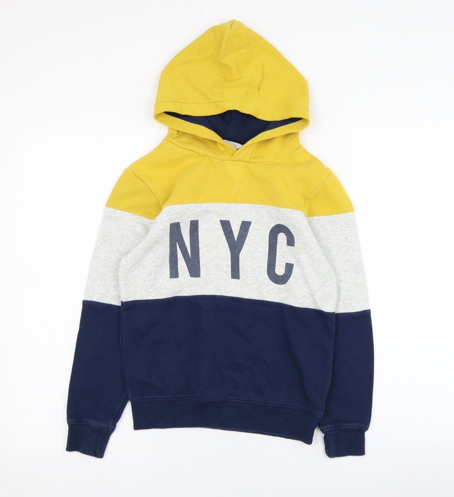 H&M Boys Grey Colourblock Cotton Pullover Hoodie Size 9-10 Years  Pullover - NYC