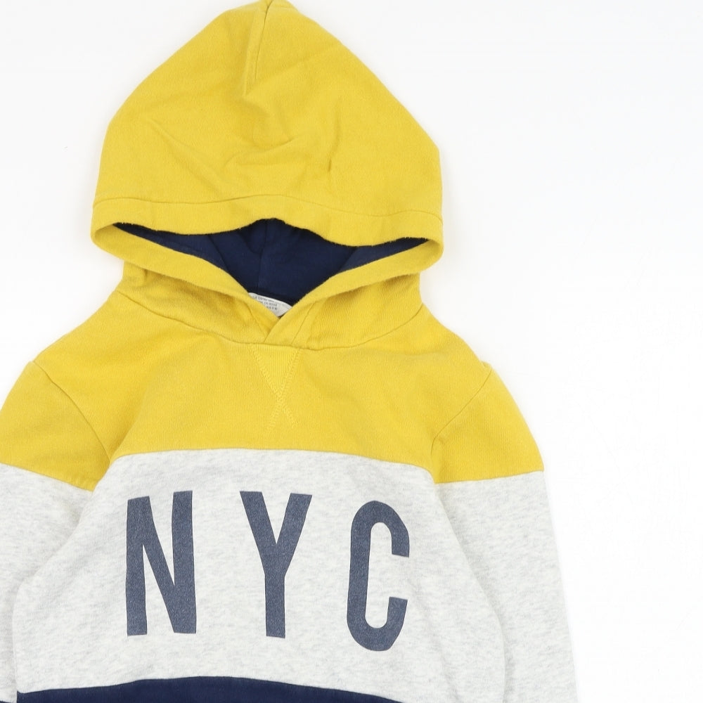 H&M Boys Grey Colourblock Cotton Pullover Hoodie Size 9-10 Years  Pullover - NYC