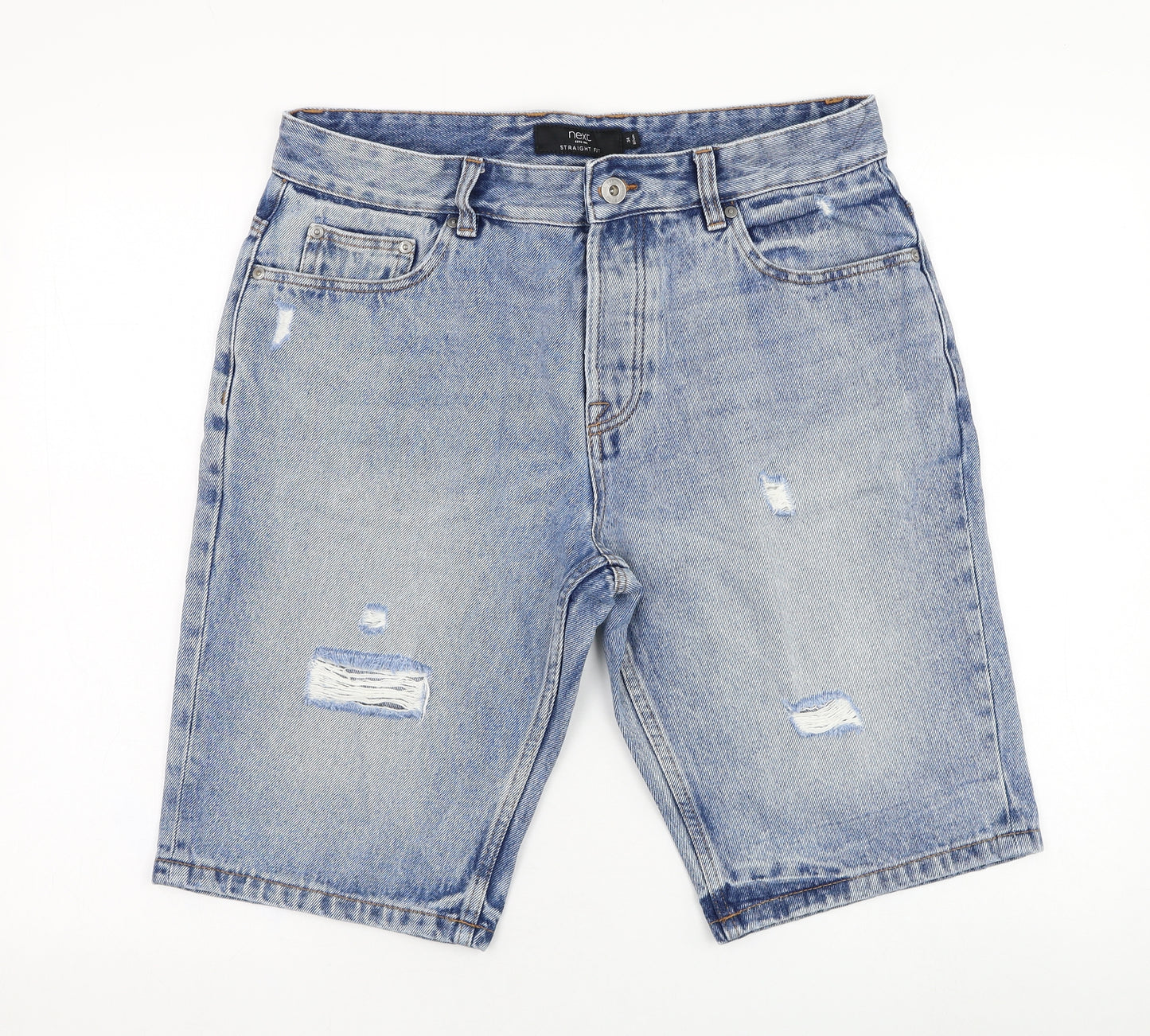 NEXT Mens Blue  Cotton Bermuda Shorts Size 34 in L11 in Regular Zip