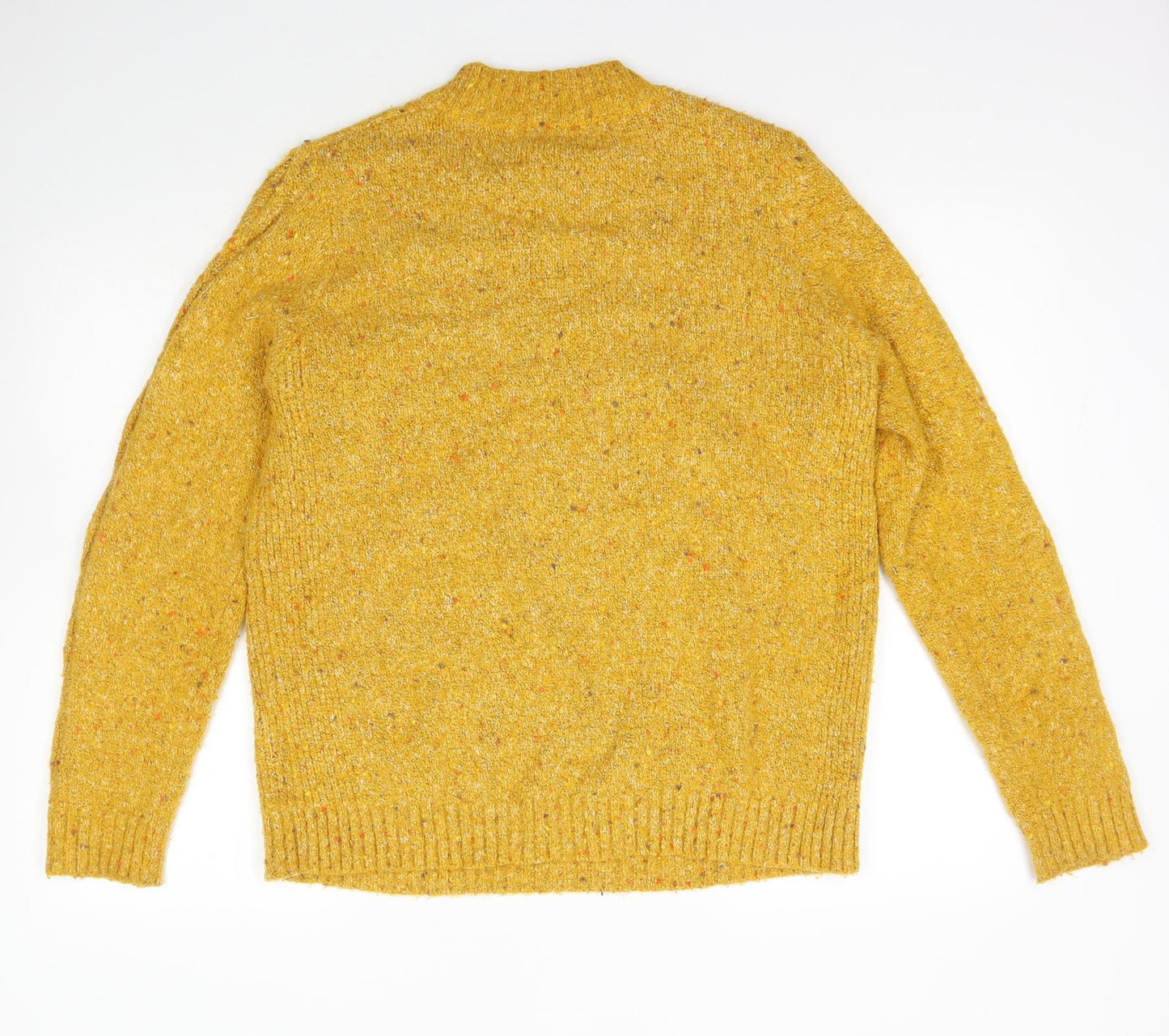 Bonmarché Womens Yellow Mock Neck  Acrylic Pullover Jumper Size 18