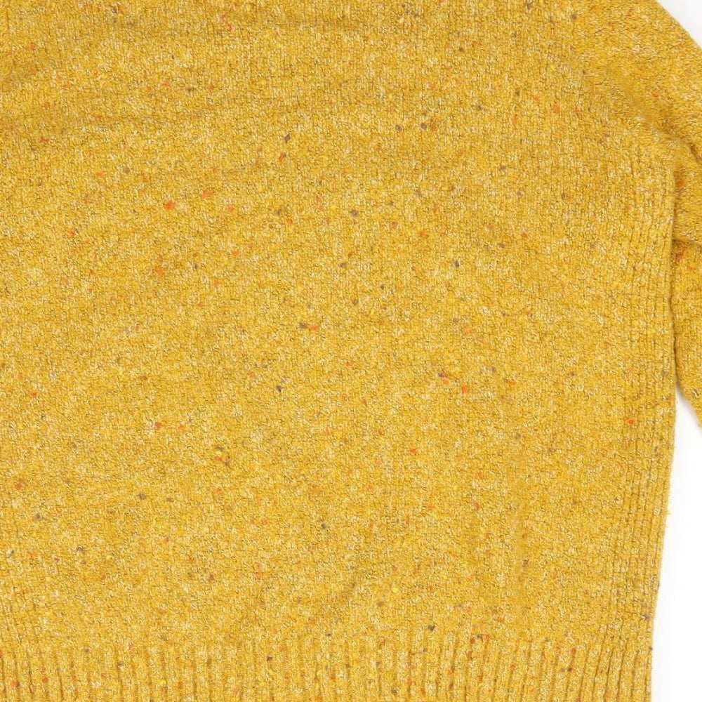 Bonmarché Womens Yellow Mock Neck  Acrylic Pullover Jumper Size 18