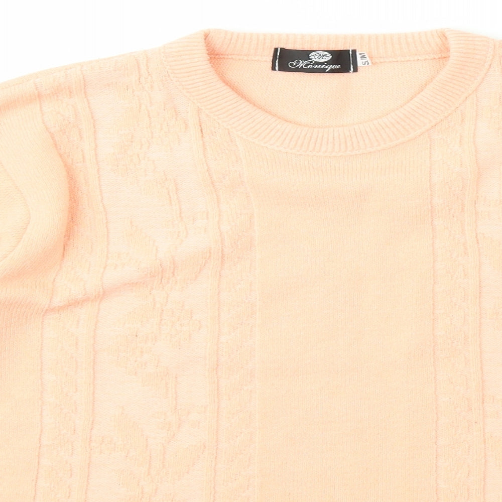 Honique Womens Pink Mock Neck  Acrylic Pullover Jumper Size S
