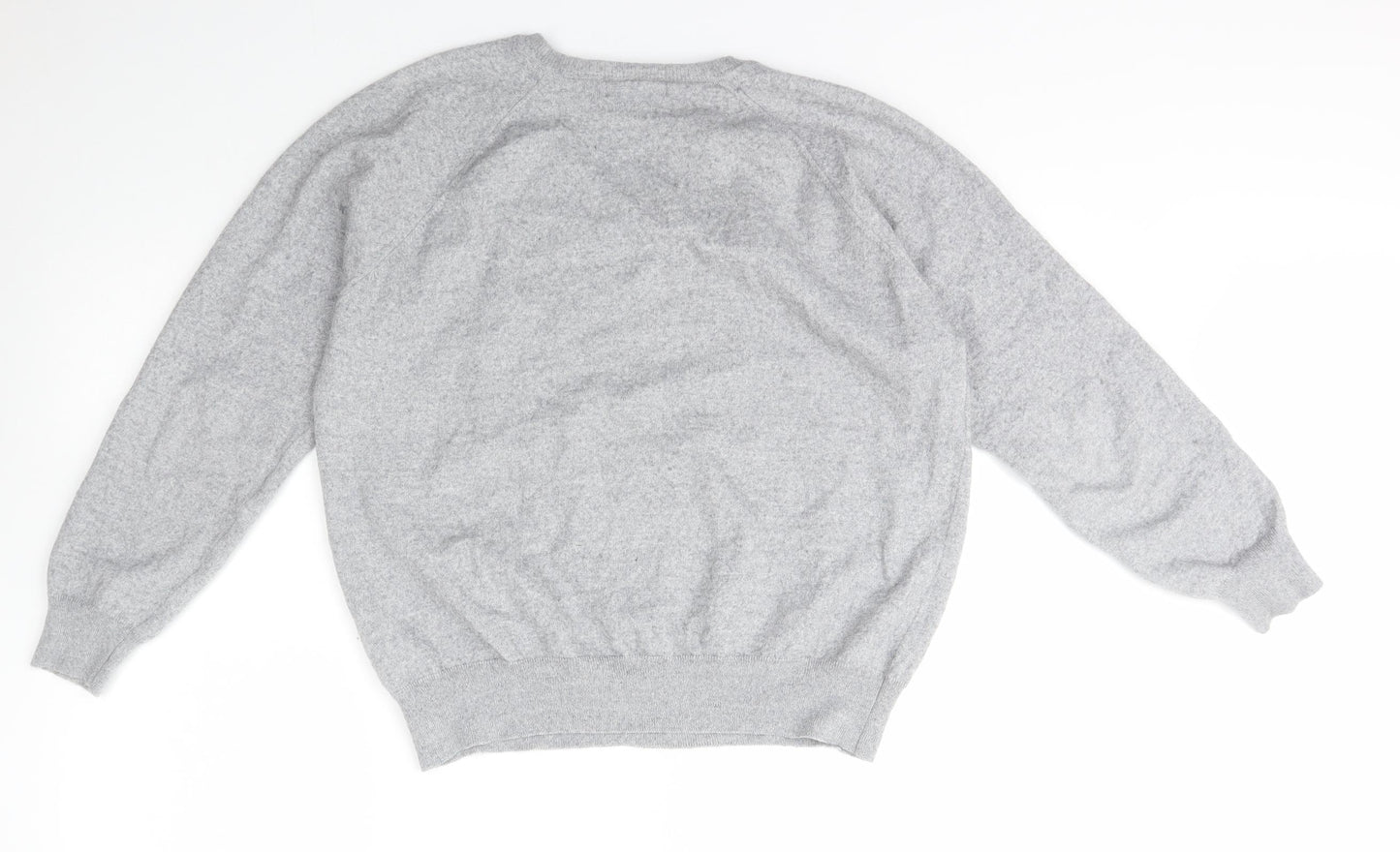 Vintage King Mens Grey V-Neck  Wool Pullover Jumper Size 2XL