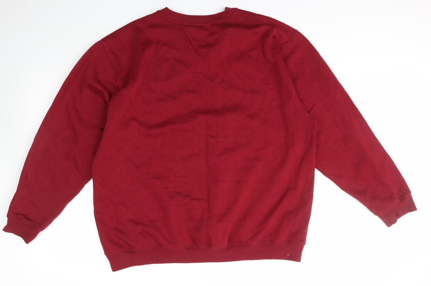Zantos Mens Red Crew Neck  Polyester Pullover Jumper Size XL