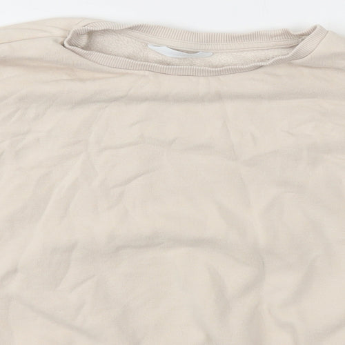 Marks and Spencer Girls Beige Scoop Neck Animal Print Cotton Pullover Jumper Size 12-13 Years