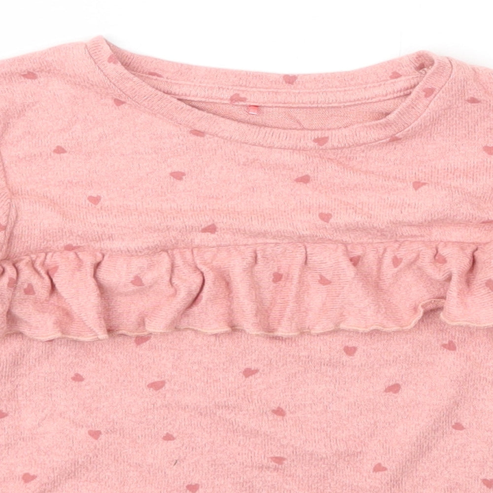 George Girls Pink  Polyester Pullover T-Shirt Size 2-3 Years Scoop Neck