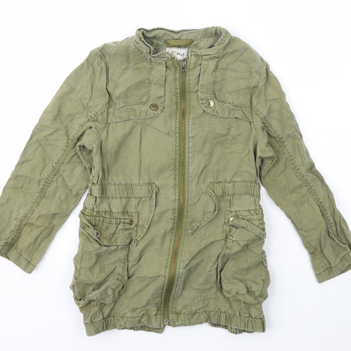NEXT Girls Green   Military Jacket Coat Size 7 Years