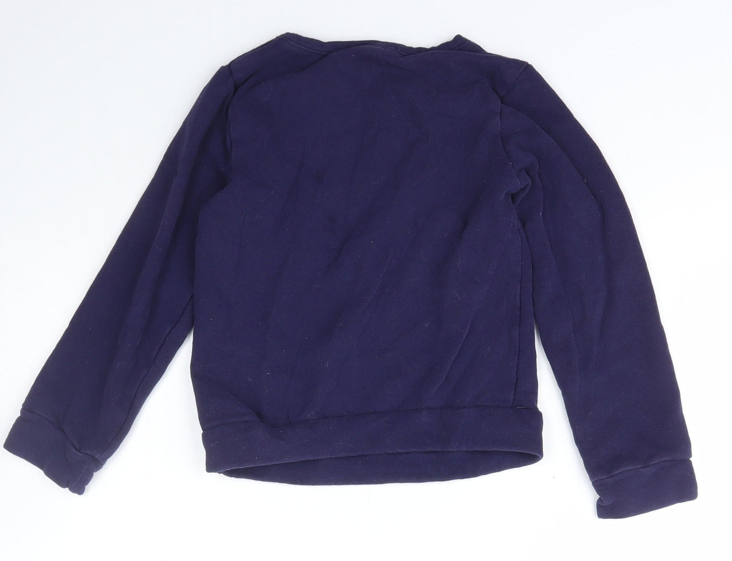 NEXT Girls Blue Crew Neck  Cotton Pullover Jumper Size 9 Years   - Rainbow