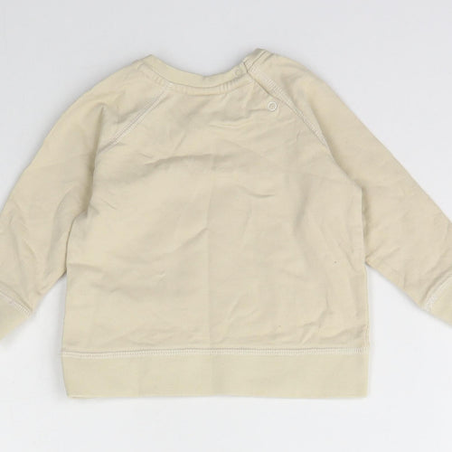 NEXT Girls Beige  Cotton Pullover Jumper Size 6-9 Months
