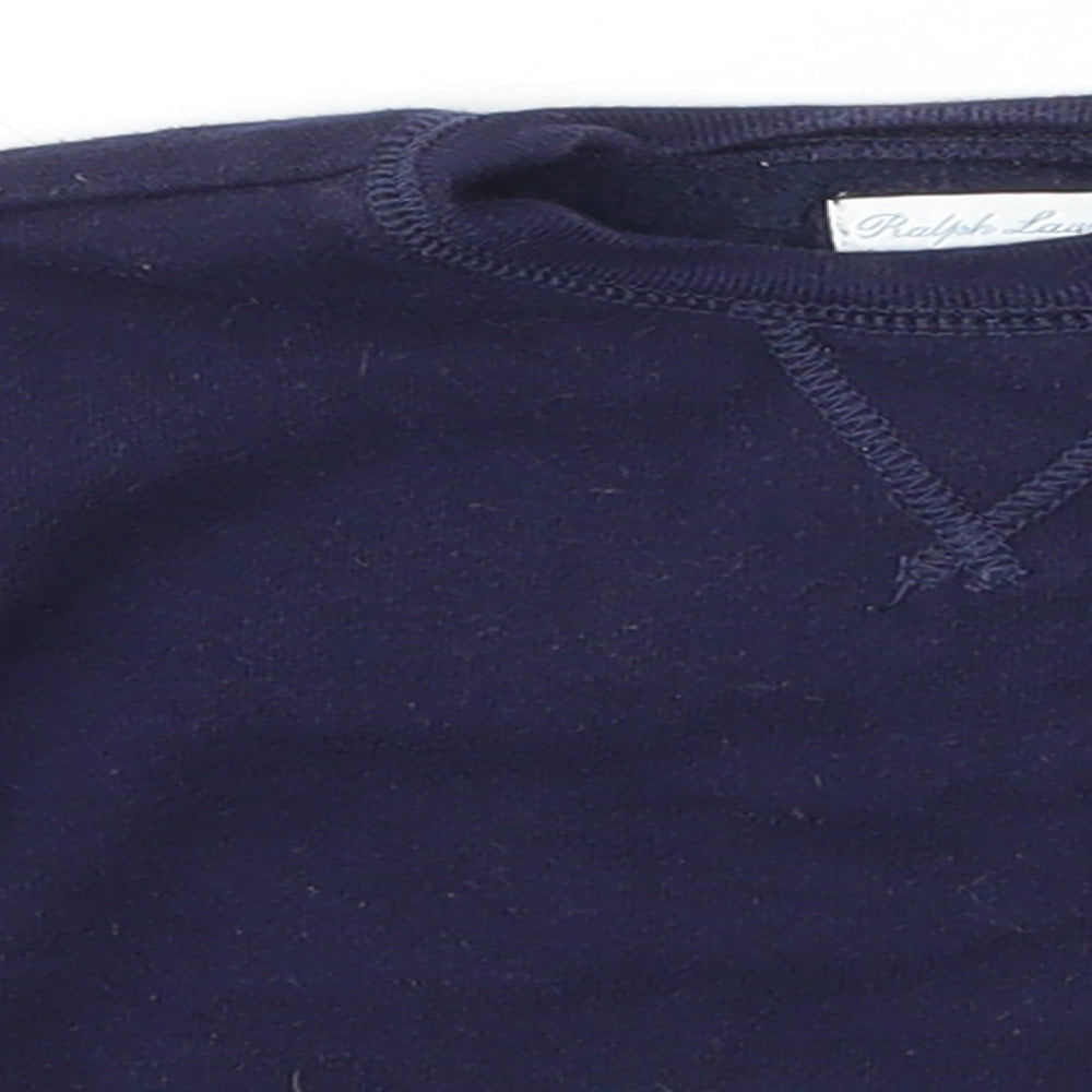 Ralph Lauren Boys Blue  Cotton Pullover Jumper Size 12-18 Months