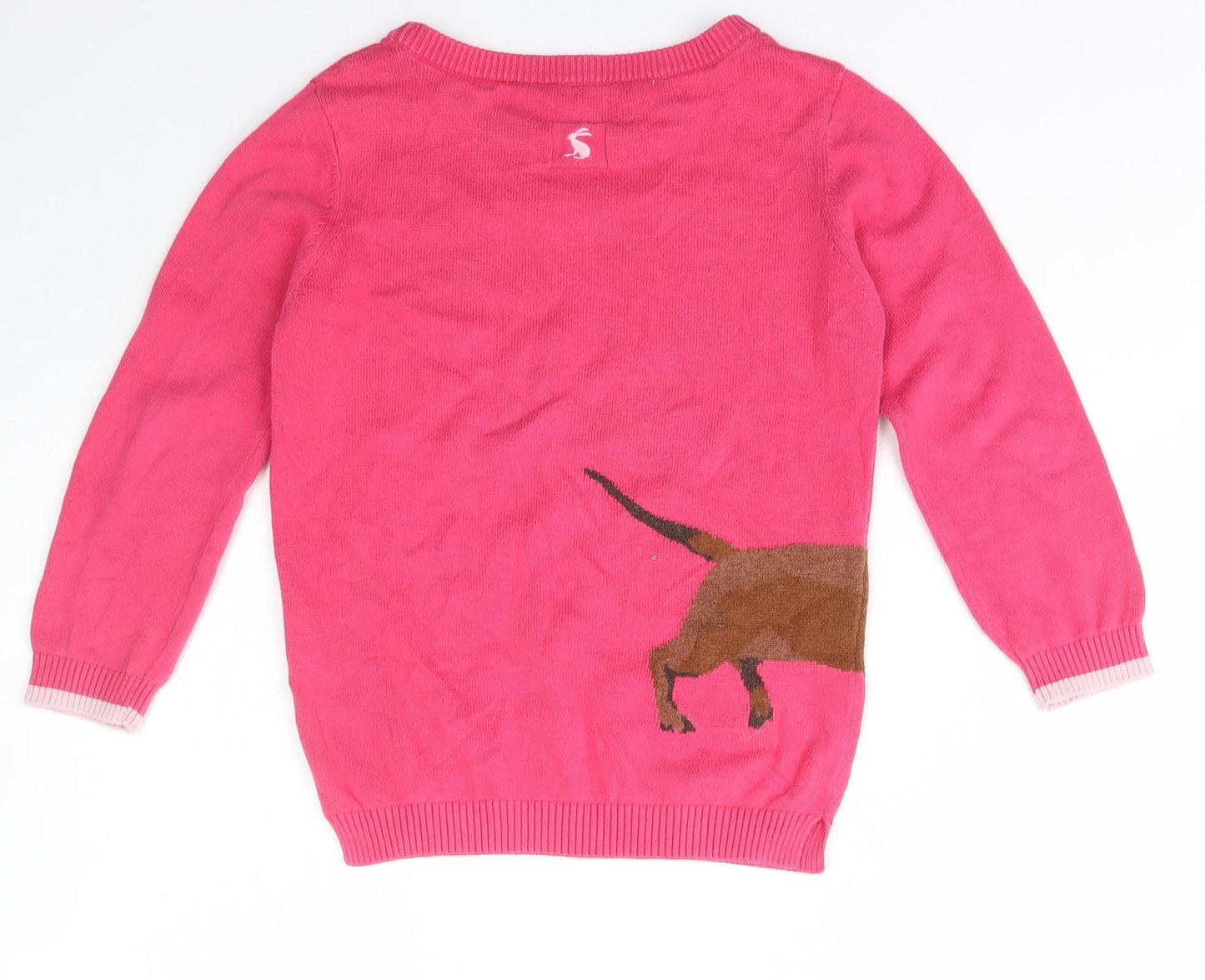 Joules Womens Pink Crew Neck  Cotton Pullover Jumper Size 6