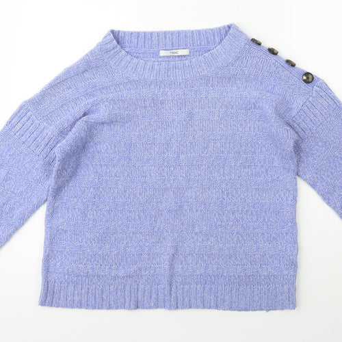 NEXT Womens Blue Scoop Neck  Acrylic Pullover Jumper Size S