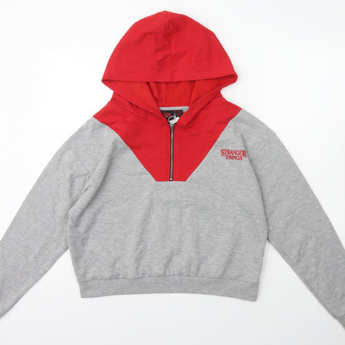 Primark Womens Grey  Polyester Pullover Hoodie Size XS   - Stranger things Netflix