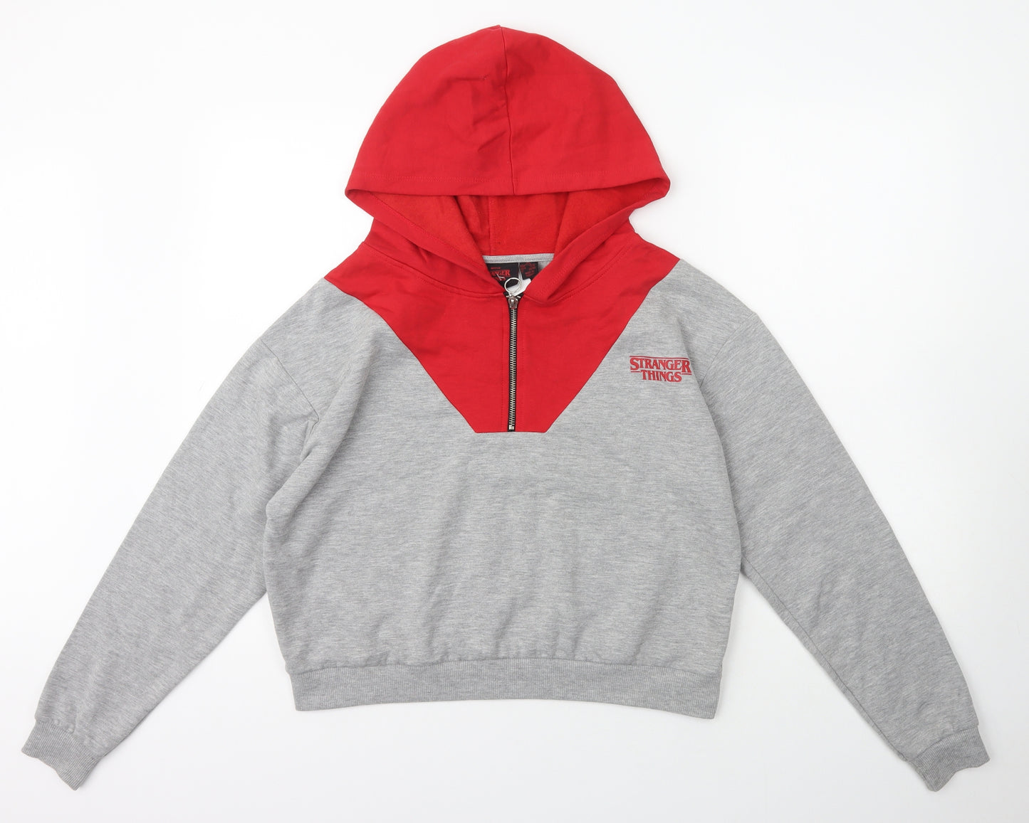 Primark Womens Grey  Polyester Pullover Hoodie Size XS   - Stranger things Netflix