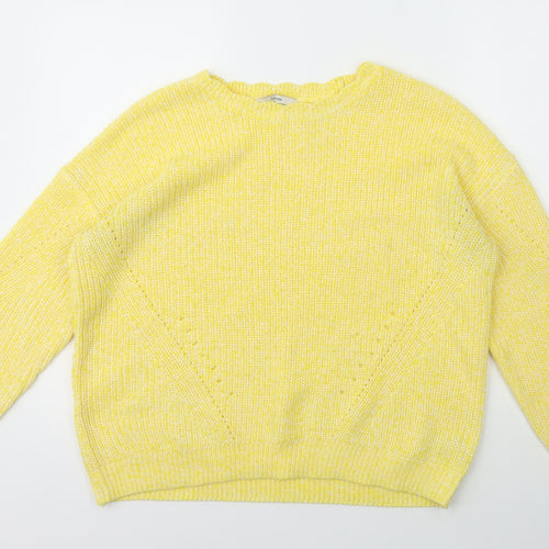 George Womens Yellow Scoop Neck  Acrylic Pullover Jumper Size L