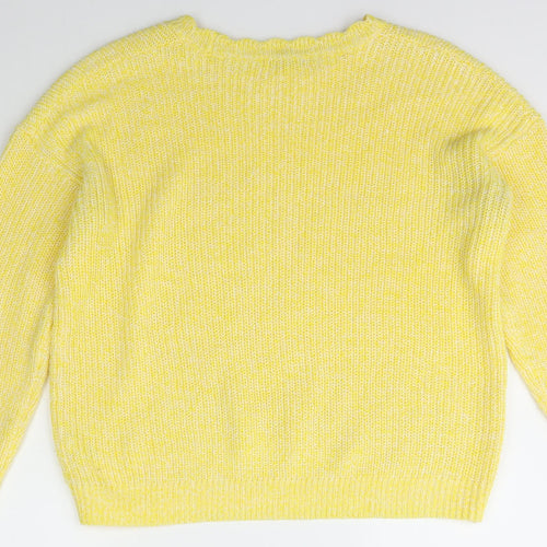 George Womens Yellow Scoop Neck  Acrylic Pullover Jumper Size L