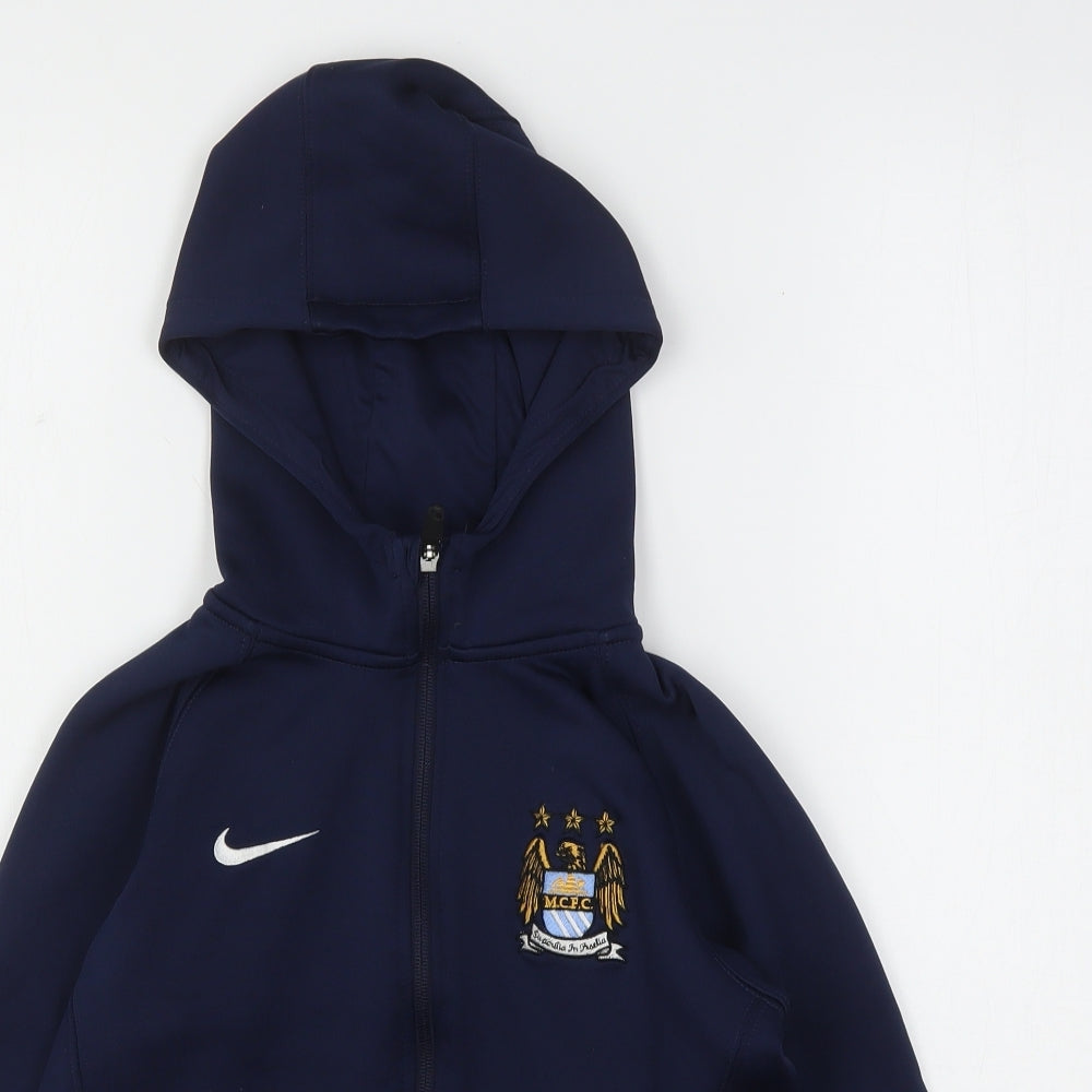 Nike Boys Blue  Polyester Full Zip Hoodie Size 8-9 Years   - Manchester City