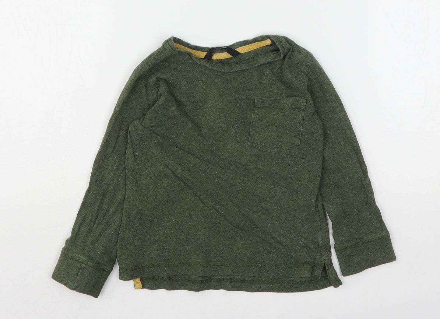 George Boys Green  Cotton Basic T-Shirt Size 4-5 Years Round Neck
