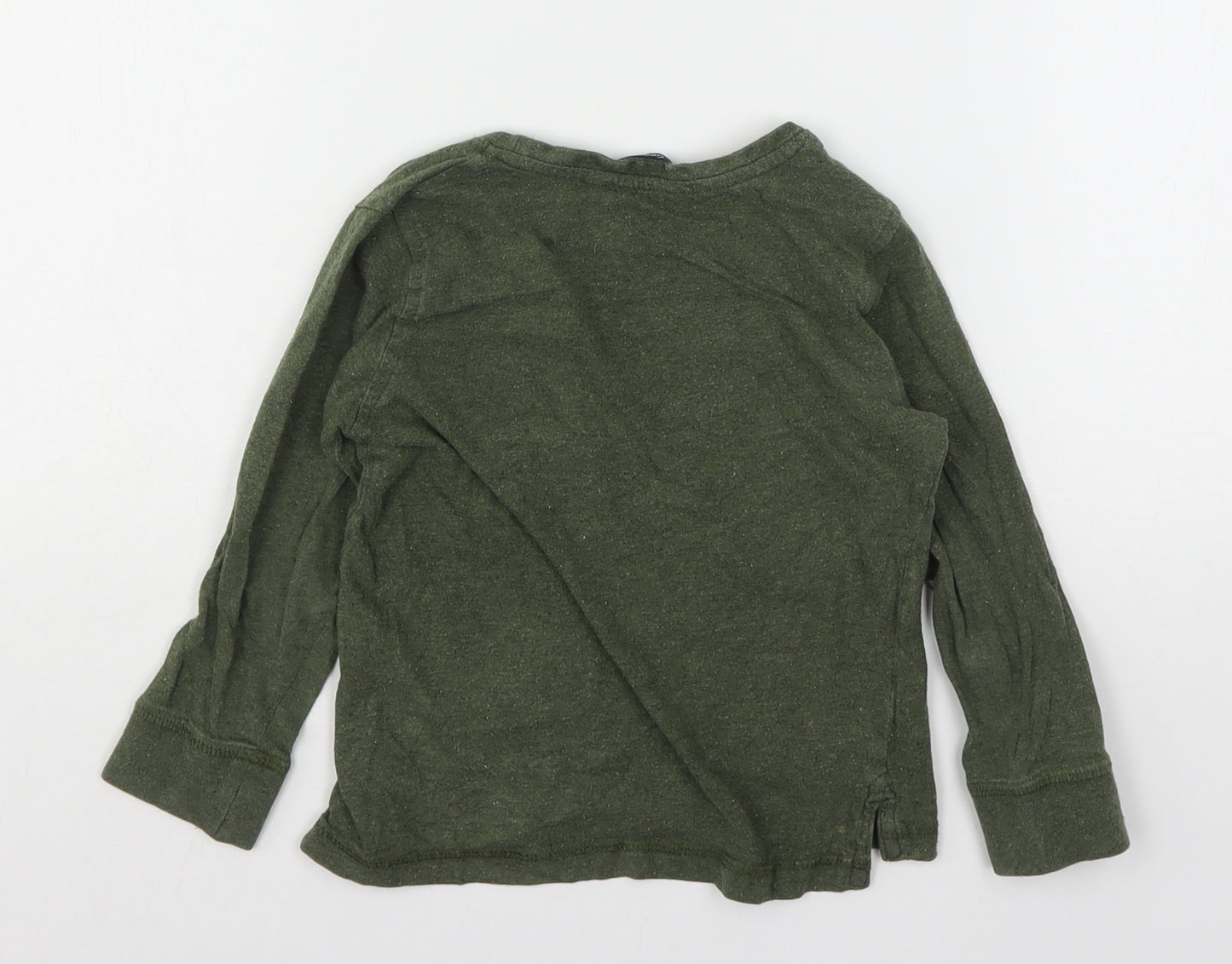George Boys Green  Cotton Basic T-Shirt Size 4-5 Years Round Neck