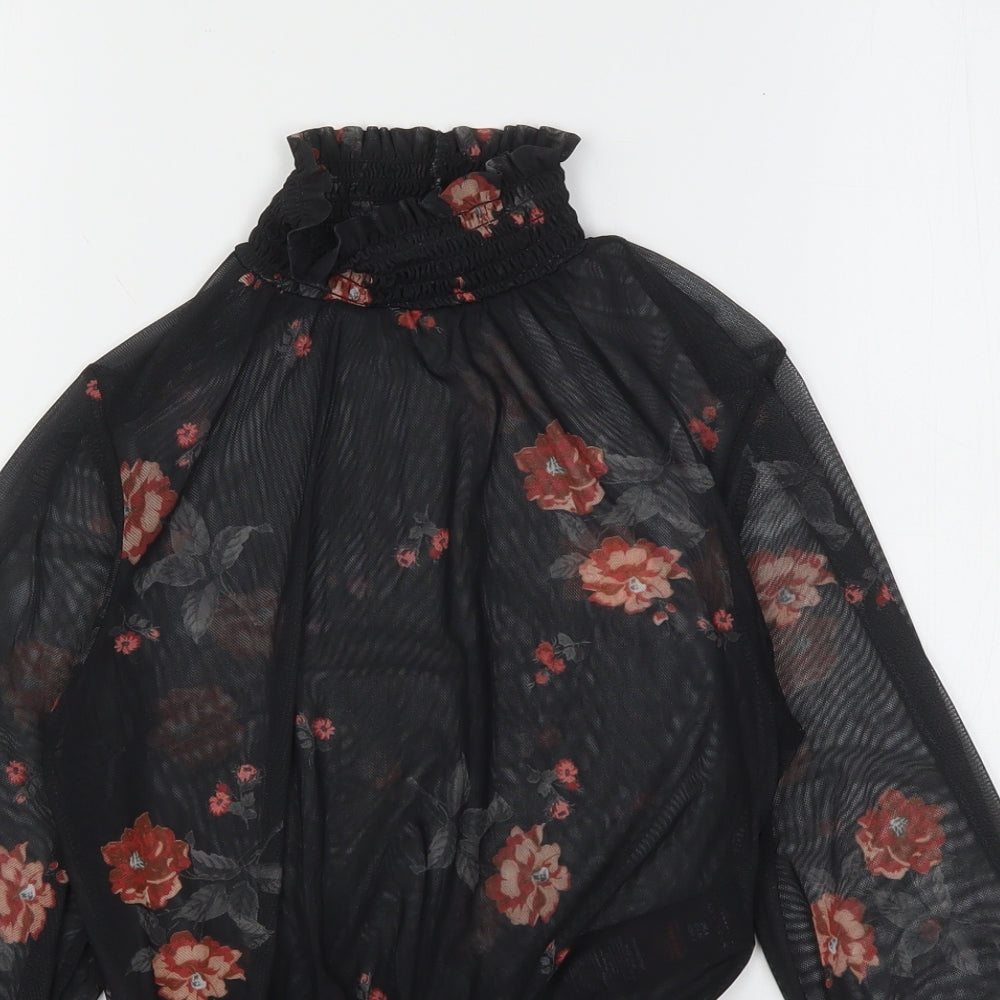 New Look Womens Multicoloured Floral Polyester Basic Blouse Size 6 Halter