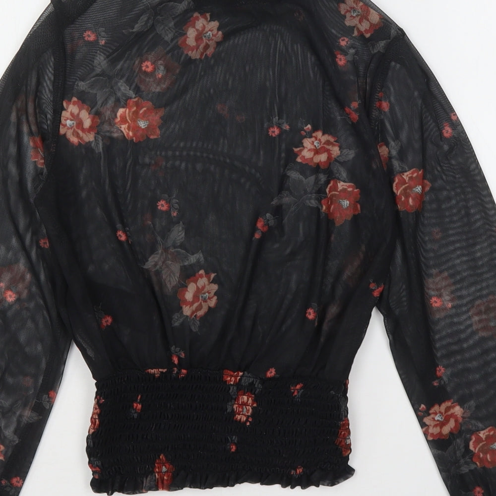 New Look Womens Multicoloured Floral Polyester Basic Blouse Size 6 Halter
