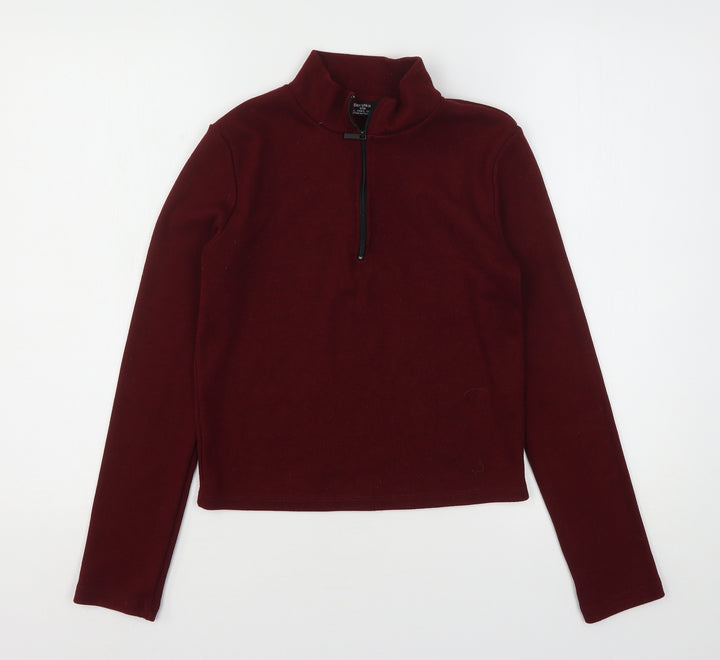 Bershka Womens Red Polyester Pullover Sweatshirt Size L