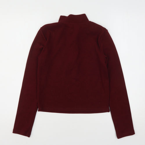 Bershka Womens Red  Polyester Pullover Sweatshirt Size L