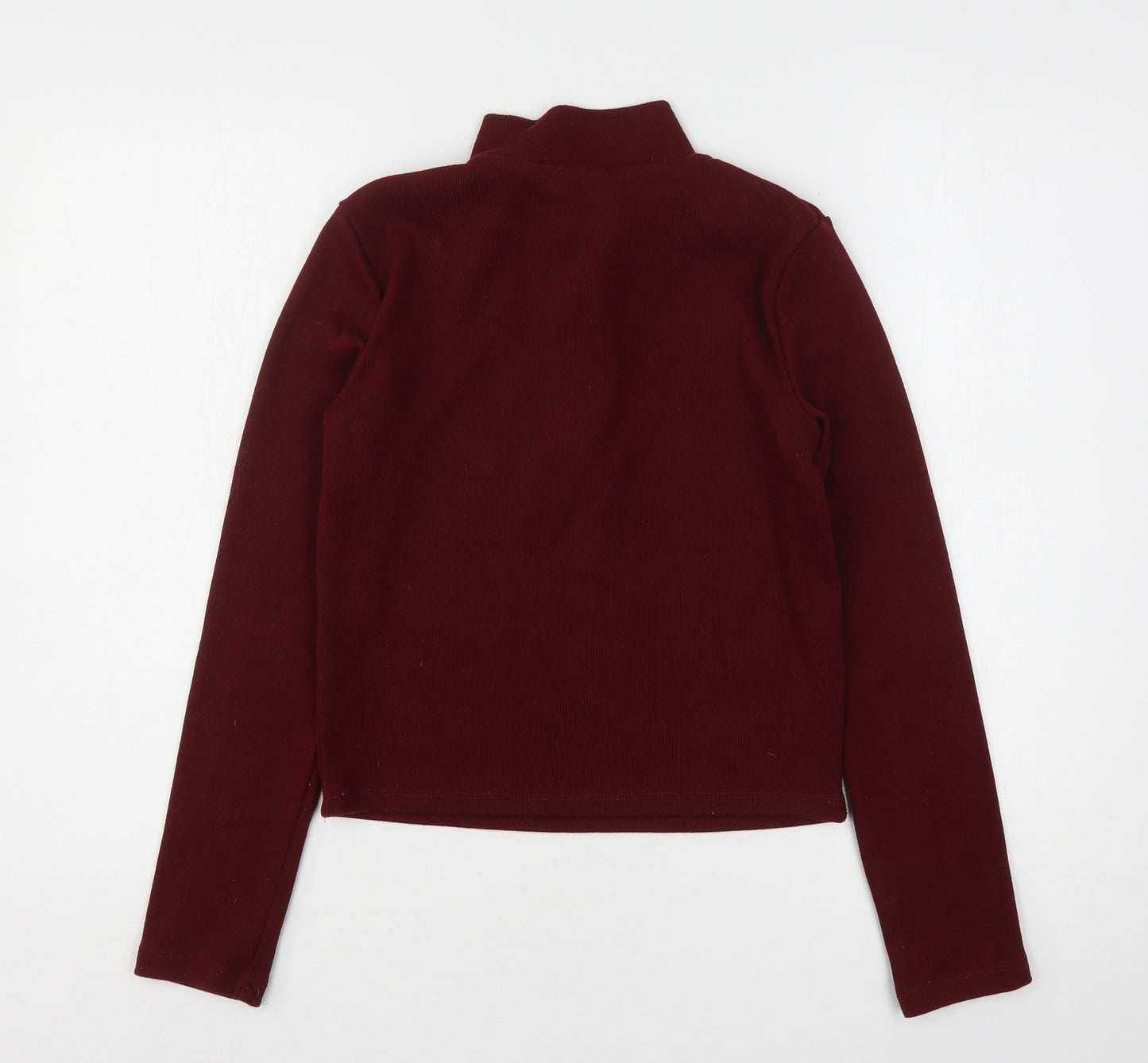Bershka Womens Red  Polyester Pullover Sweatshirt Size L