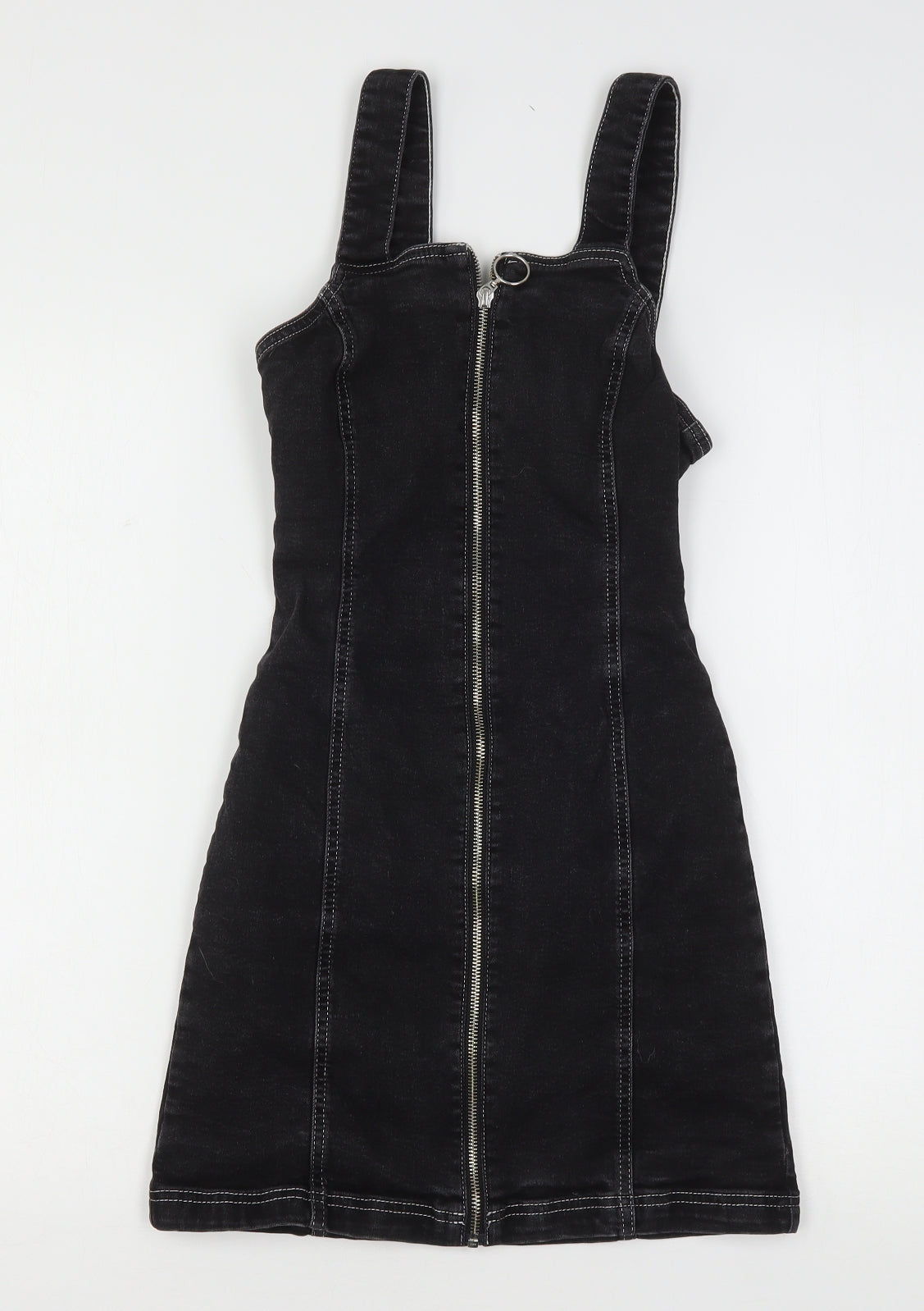 Topshop Womens Black  Cotton Mini  Size 6  Square Neck