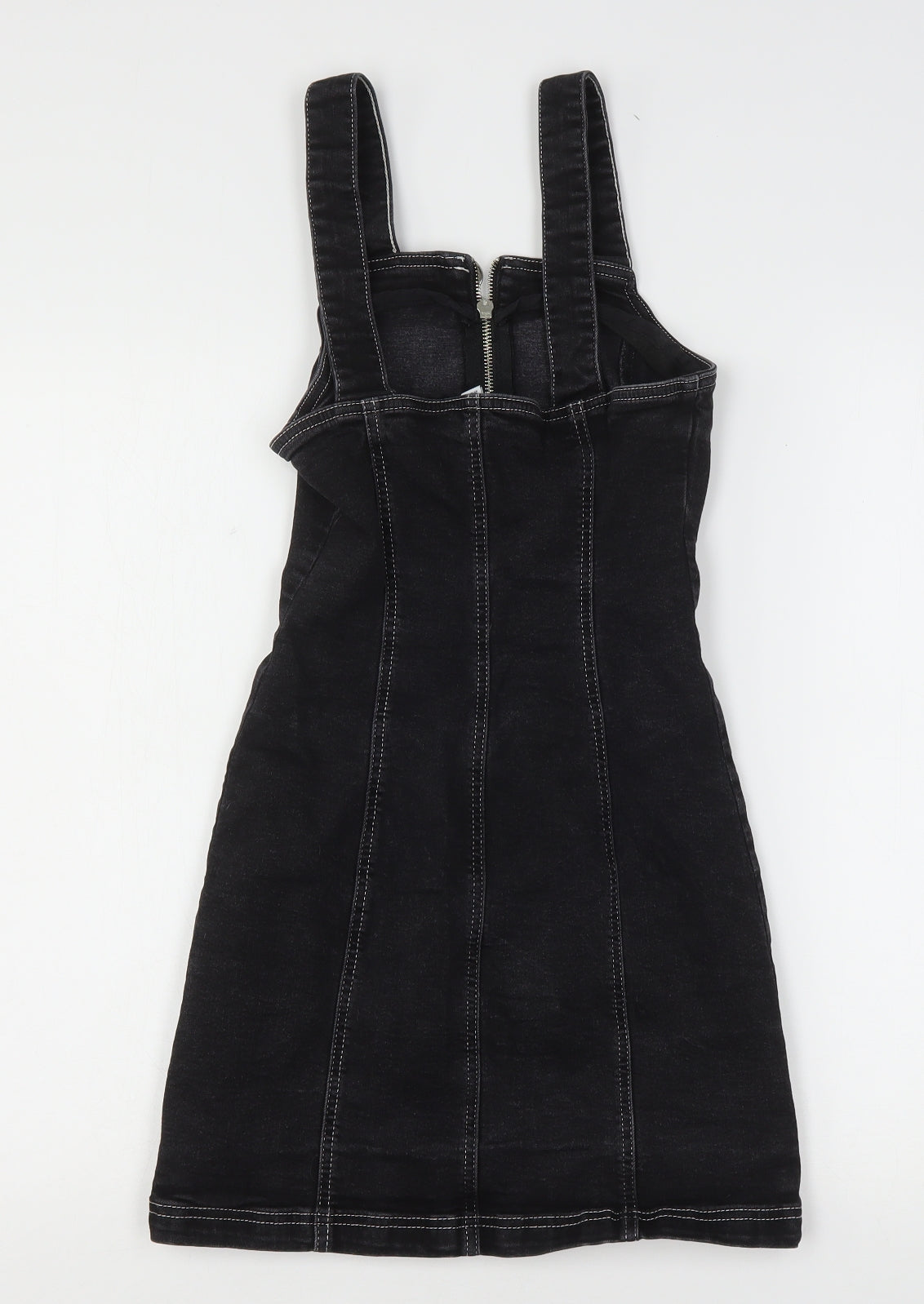Topshop Womens Black  Cotton Mini  Size 6  Square Neck