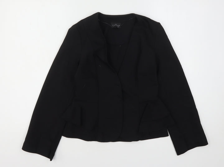 Topshop Womens Black Jacket Blazer Size 8