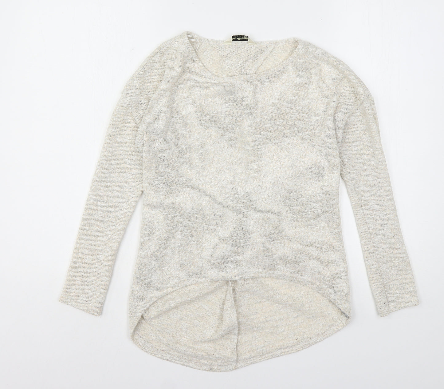 Miss Selfridge Womens Beige Round Neck  Polyester Pullover Jumper Size 4