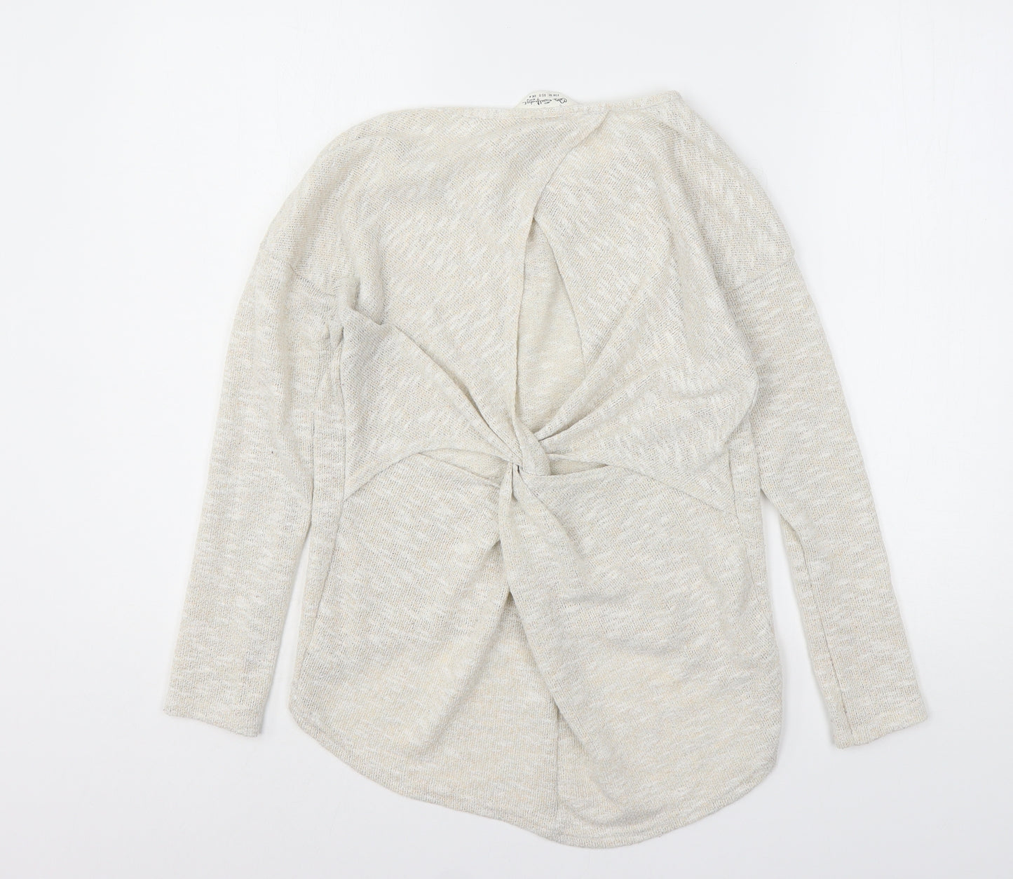 Miss Selfridge Womens Beige Round Neck  Polyester Pullover Jumper Size 4